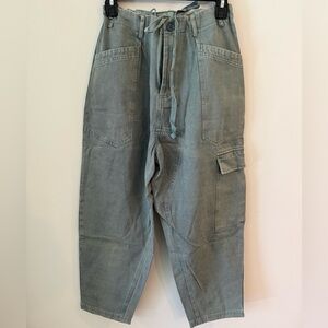 bohme Sage-Green Wide Leg Cargo Pants